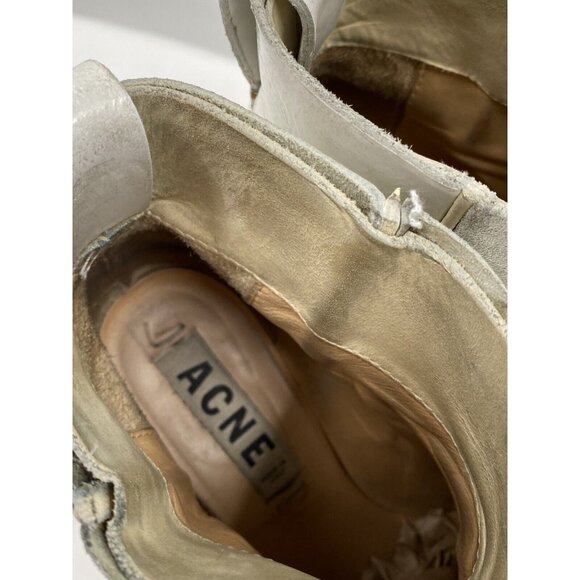 ACNE Studios Donna Brown Colorblock Leather Suede Western Ankle Boots Sz 37 - Picture 8 of 11